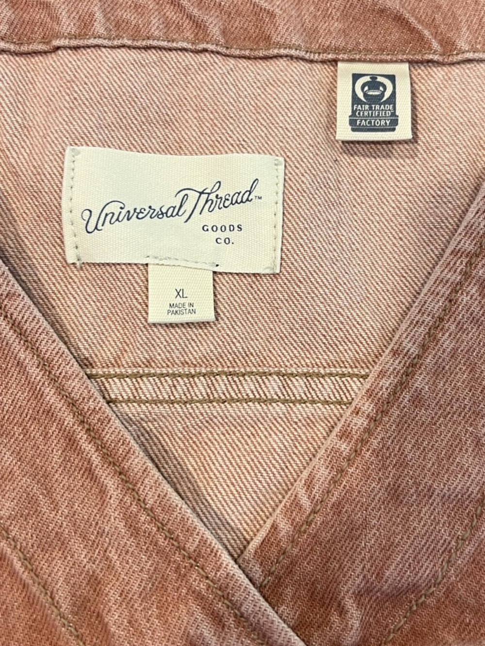 NWT Universal Thread Dusty Rose Clay Denim Vest Women’s Sz XL - Picture 10 of 14
